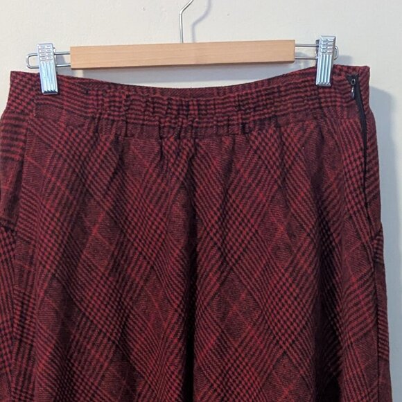 Cabincore Tartan Plaid Wool Skirt A Line Rockabilly Academia Idealsanxun - Picture 7 of 12